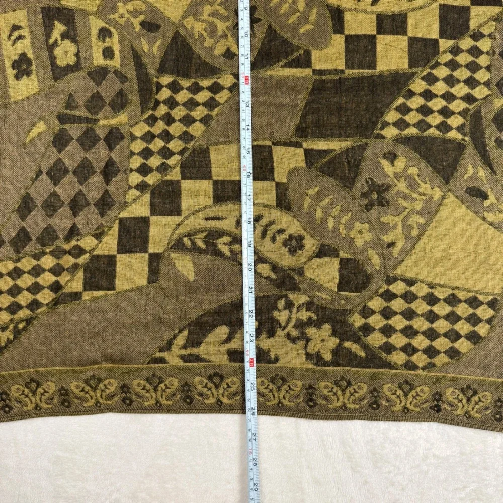Luxury Pashmina Silk Blend Scarf Shawl‎ Wrap Gold Black Paisley Floral Tassel
